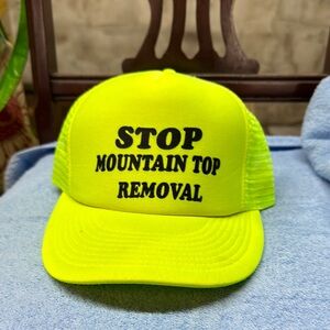 Anti Fracking Neon Yellow Trucker Hat
